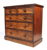 A late Victorian mahogany straight front chest of drawers.