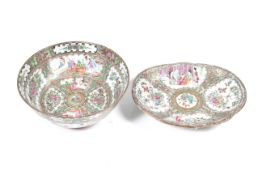 A Chinese Canton famille rose bowl and dish.