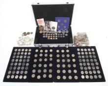 A large assortment of coins.
