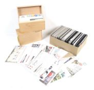 Five boxes of Channel Islands and Great Britain mint stamps and First Day covers.