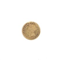 USA 1874 gold 1 dollar coin, weight 1.