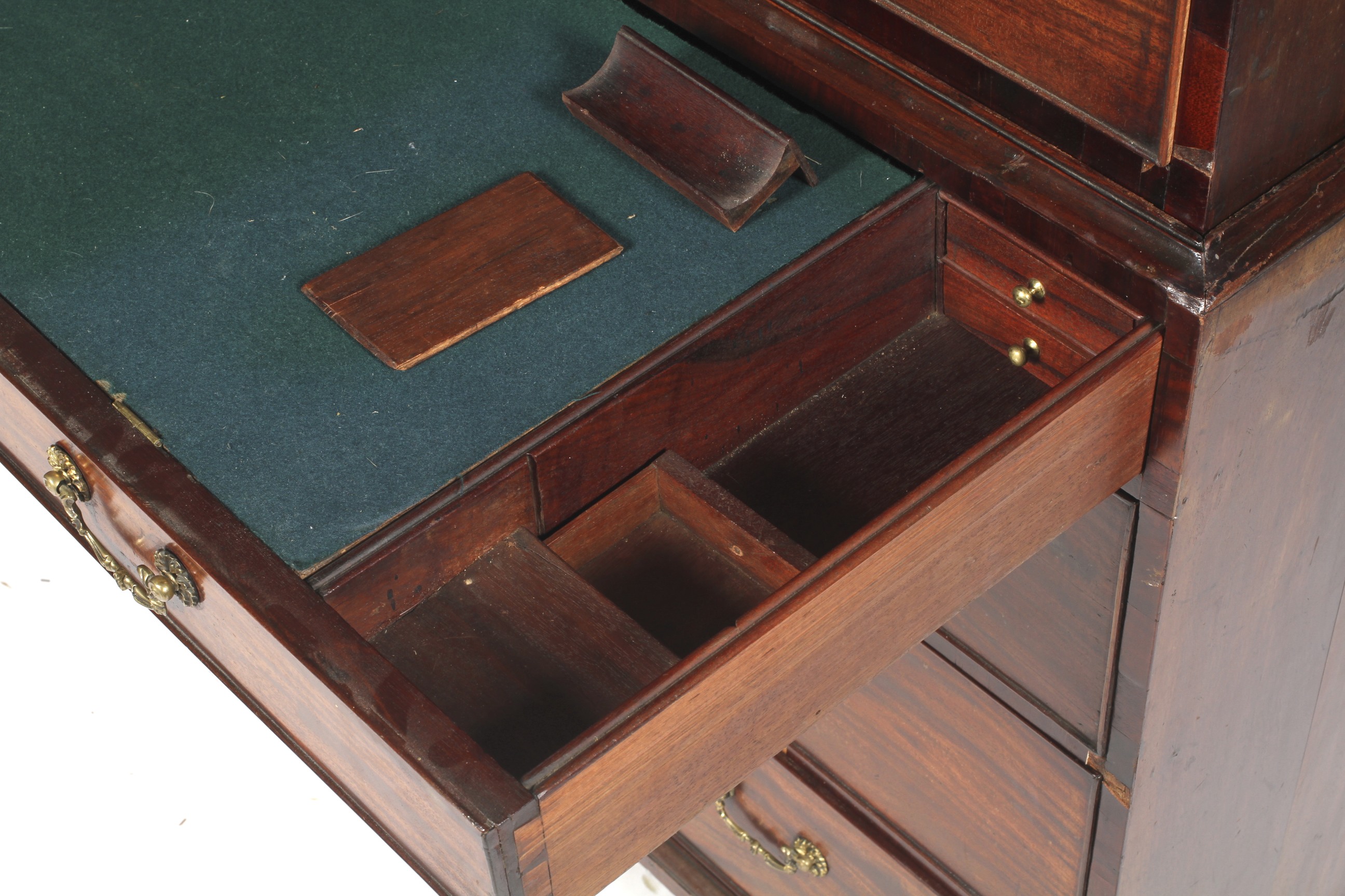 A Georgian mahogany secretaire chest on chest. - Image 2 of 4