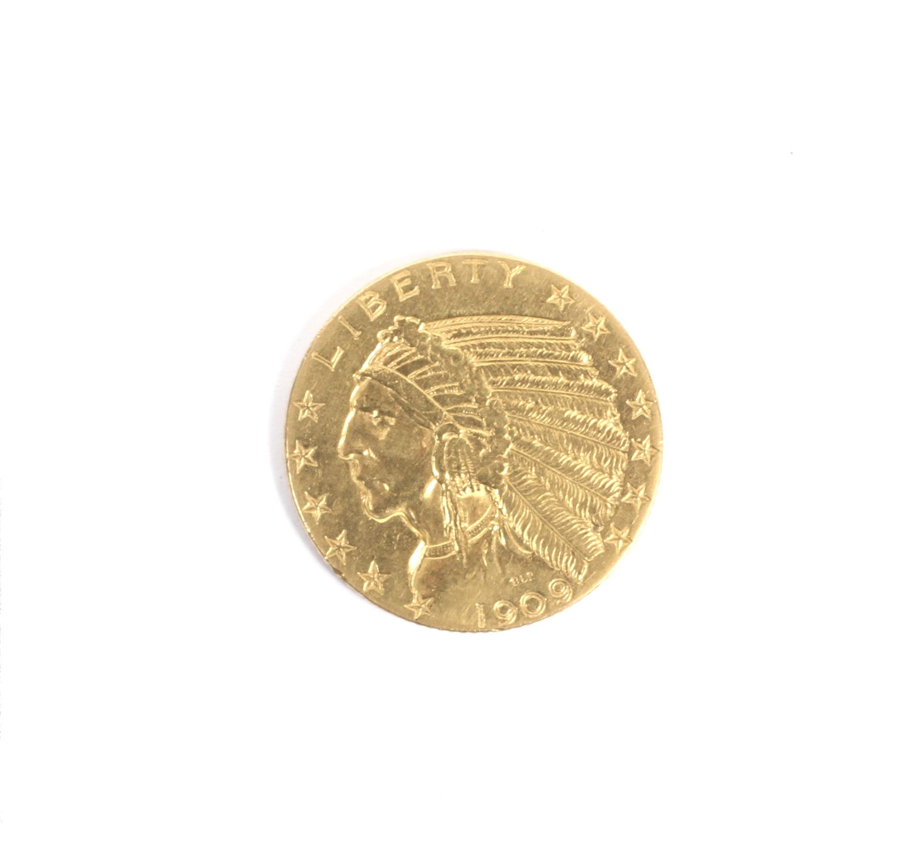USA 1909 gold 5 dollar coin, weight 8.