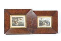 A pair of Georgian hand coloured steel engravings of George Armfield dogs and game birds.