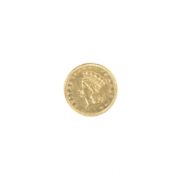 USA 1856 gold 1 dollar coin, ex mount 12 o'clock, weight 1.