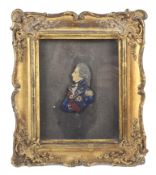 Antique C1810 coloured wax relief portrait sculpture of Horatio Nelson,