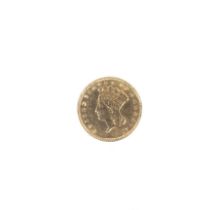 USA 1862 gold 1 dollar coin, weight 1.