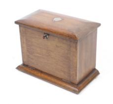 A Victorian oak stationary box.