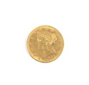 USA 1882 gold 5 dollar coin, weight 8.