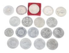 Group of sixteen crown coins.