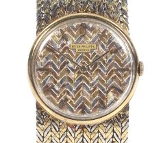 Patek Phillppe 18k tri-colour gold round integral bracelet watch, Ref. 3307.