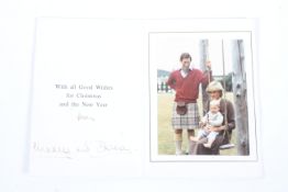 Royal Interest: a signed 1983 Christmas card from the Prince and Princess of Wales, Charles (b.