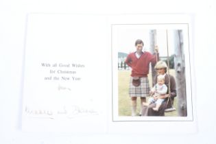 Royal Interest: a signed 1983 Christmas card from the Prince and Princess of Wales, Charles (b.