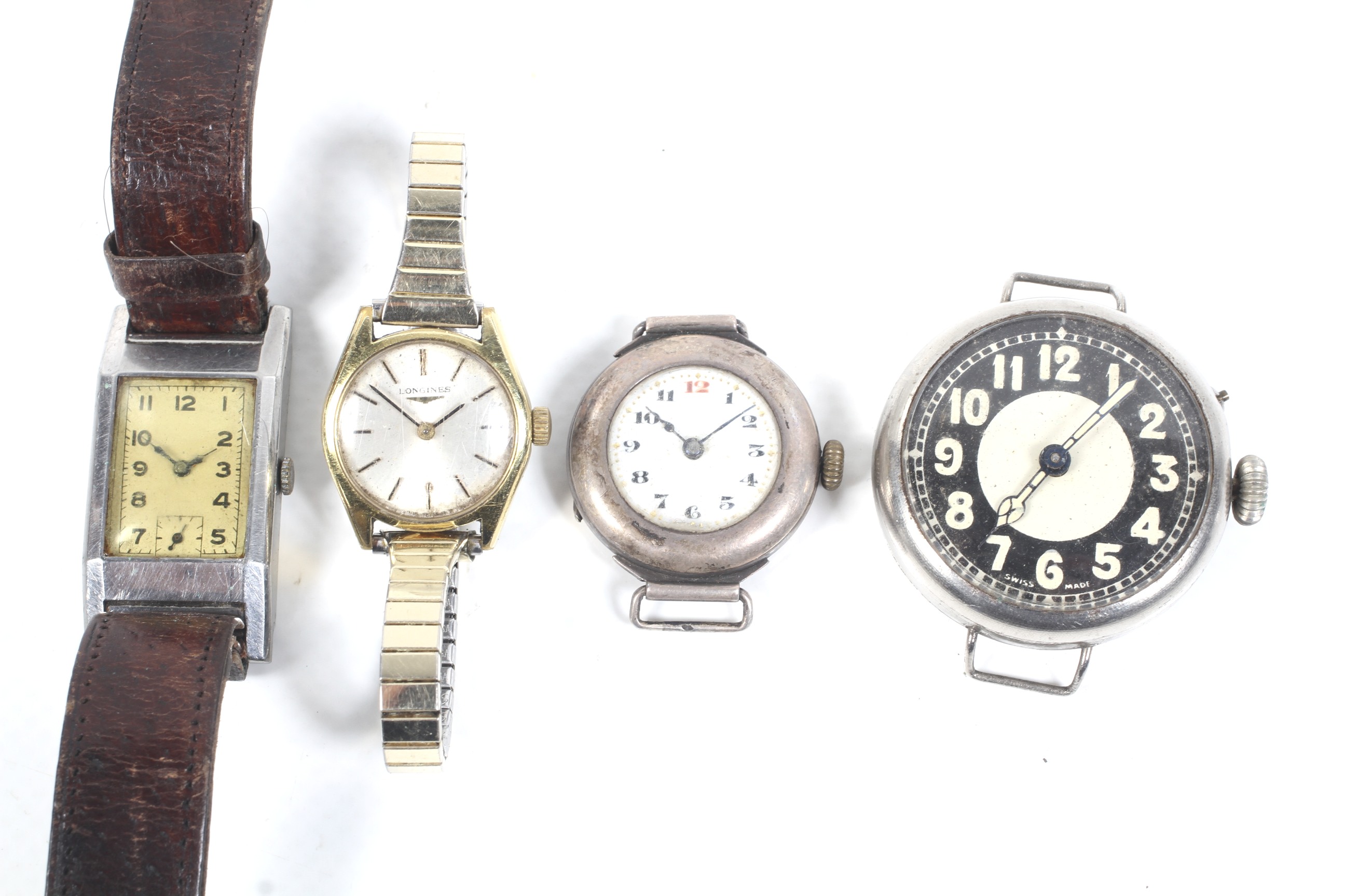 Four wrist watches including Longines, a lady's gold-plated and stainless steel round wrist watch, - Image 2 of 2