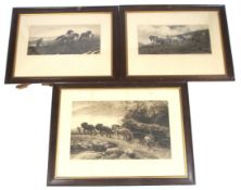 After Herbert Thomas Dicksee ( 1862-1942)Three framed etchings.