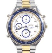 Seiko, SQ100, a gentleman's stainless steel chronograph quartz wrist watch. Ref. '7T32-6B5A A$', No.