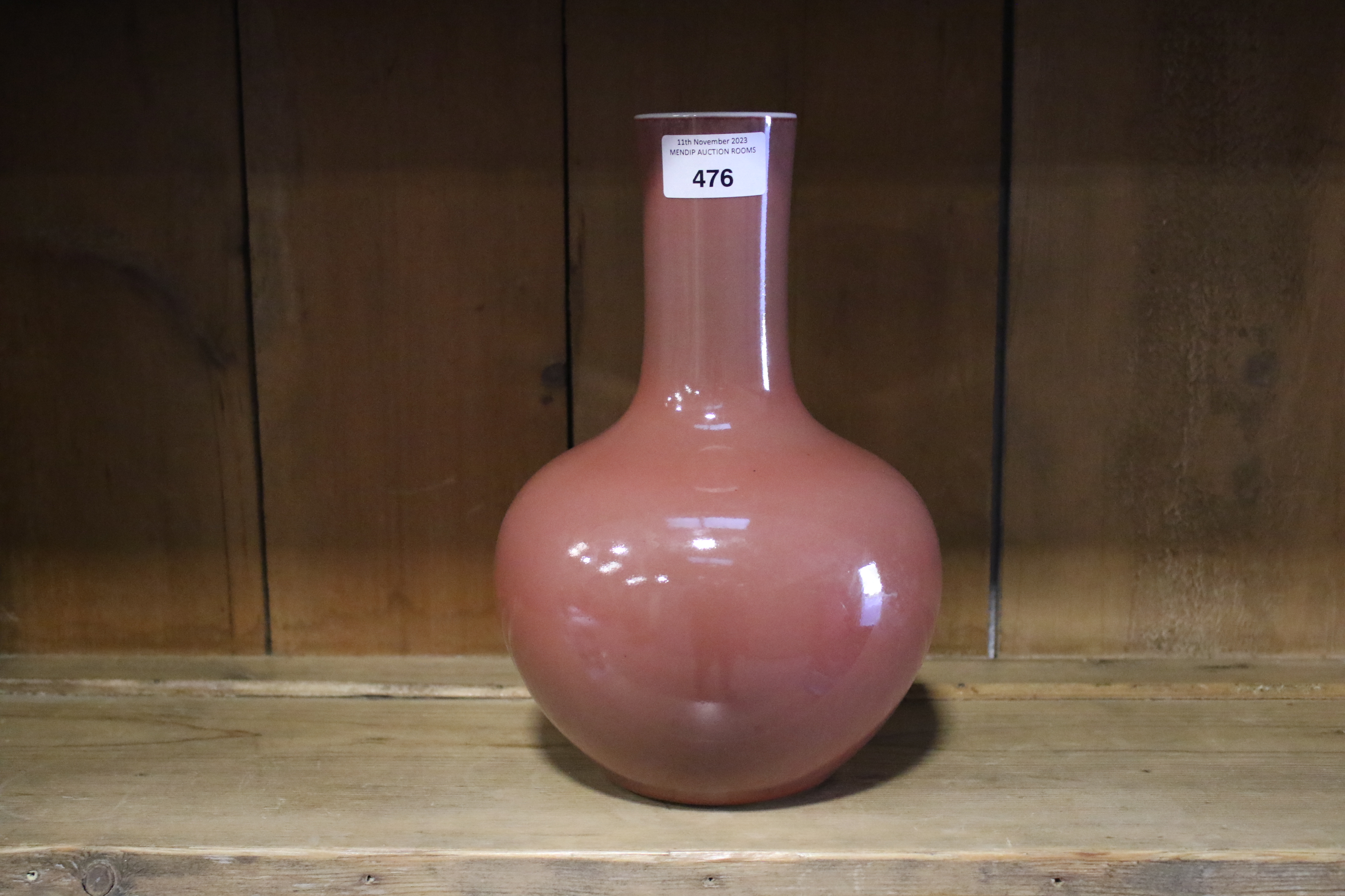 A Chinese copper-red tianquiping form bottle vase. Six character Qianlong mark to base. H24cm. - Image 4 of 17