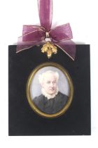 A Victorian miniature portrait on ivory.