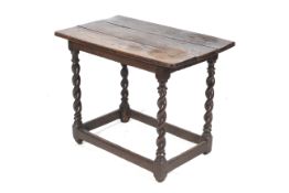 A mid-17th century Charles II oak table.