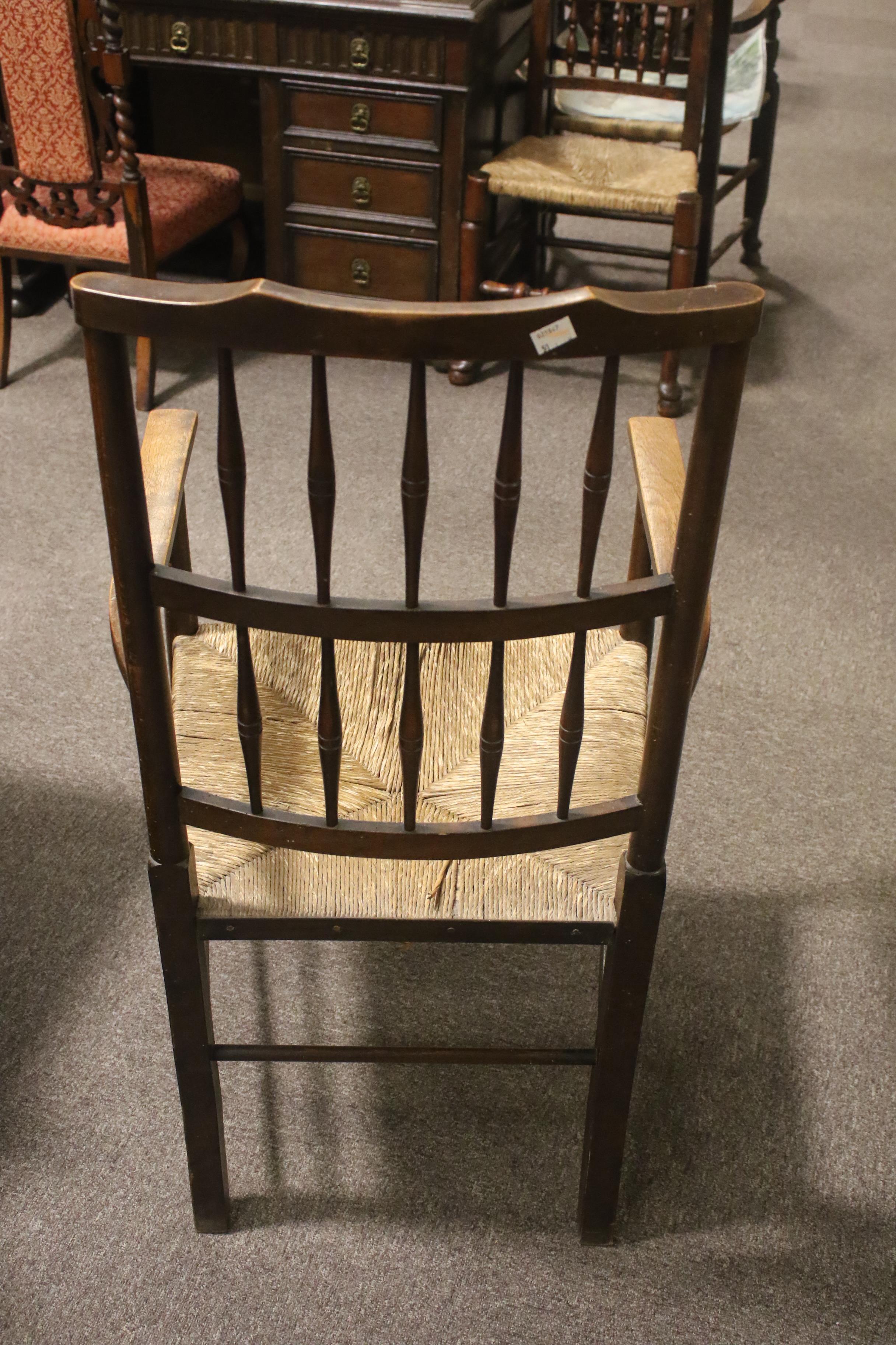 An Arts and Crafts beech open armchair. - Image 6 of 10