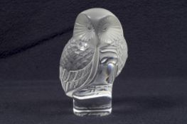 A French Lalique a frosted glass car mascot / paperweight. Signed below, H8.