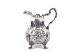 A Victorian silver baluster shaped milk jug.