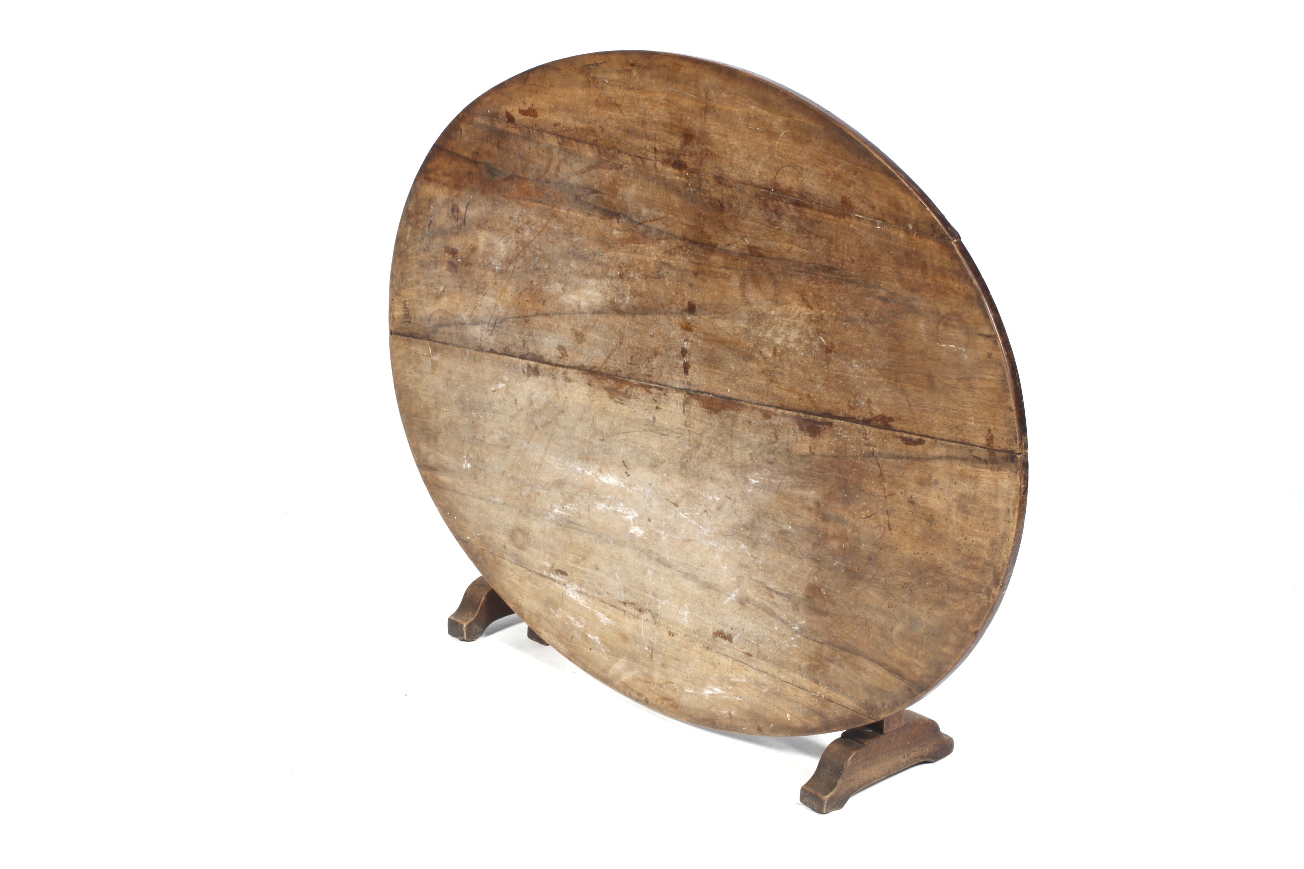 A 19th century French walnut oval tilt top table. - Image 2 of 2