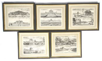 After Pieter Van Der Aa (1659-1733), five monochrome engravings.