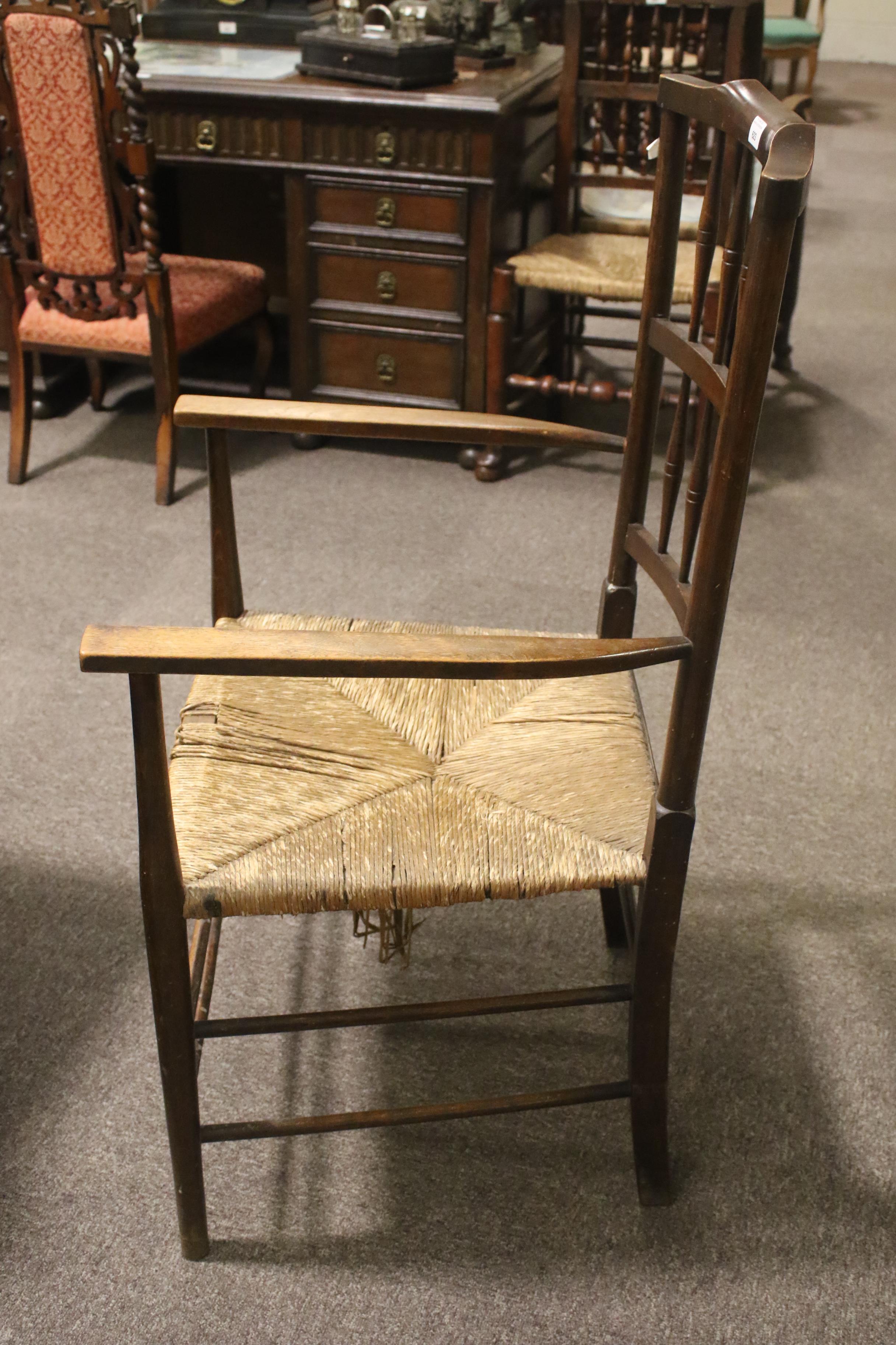 An Arts and Crafts beech open armchair. - Image 5 of 10
