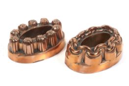 Two 19th century copper jelly moulds by Benham & Froud.