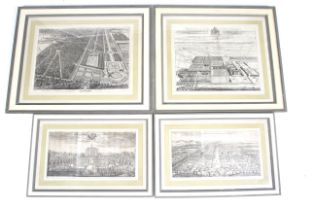 Four topographical engravings after J. Kip.