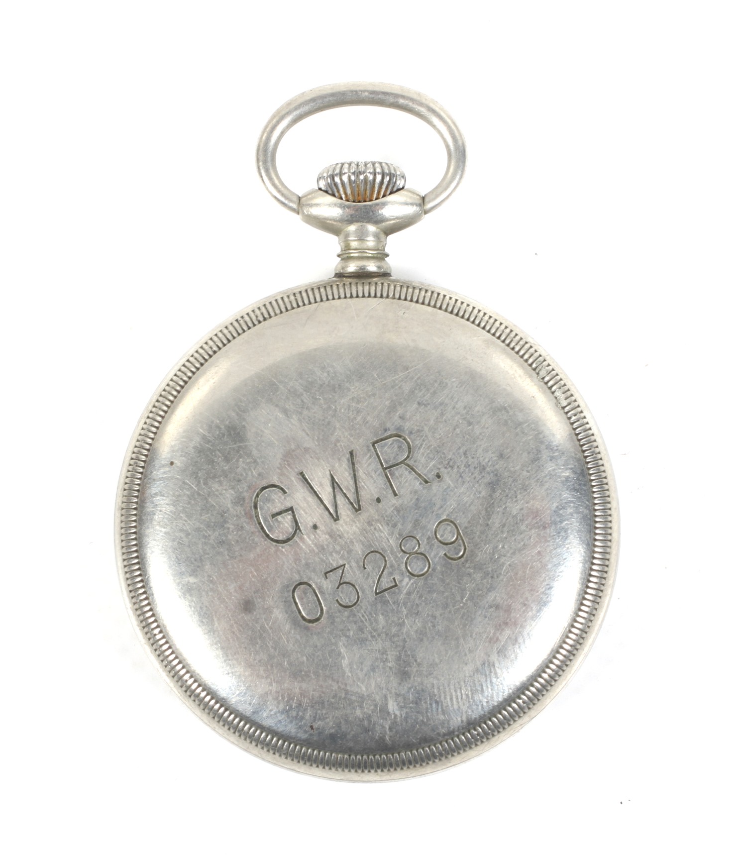 G.W.R. 03289, a Swiss nickel cased open face keyless pocket watch, no 3712942. - Image 2 of 3