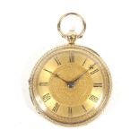 Parkinson & Frodsham, Change Alley, London, a mid-Victorian 18ct gold cased open face fob watch,