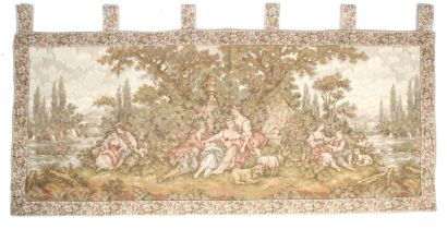 A 20th century machine woven tapestry in the 19th century Flemish style.