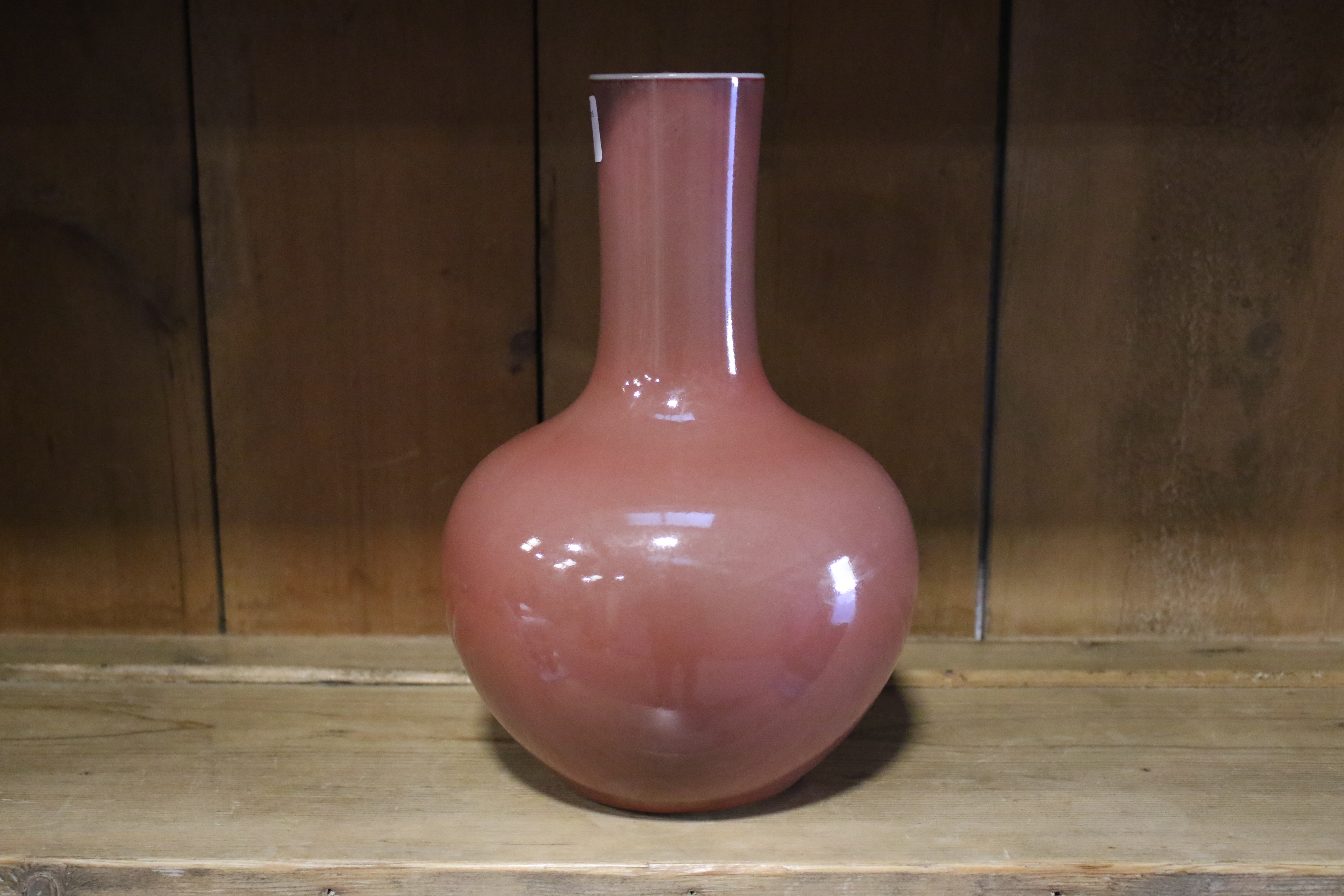 A Chinese copper-red tianquiping form bottle vase. Six character Qianlong mark to base. H24cm. - Image 9 of 17