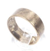 A vintage 9ct gold broad wedding band. hallmarks for London 1960, 7mm wide, size leading edge P, 4.