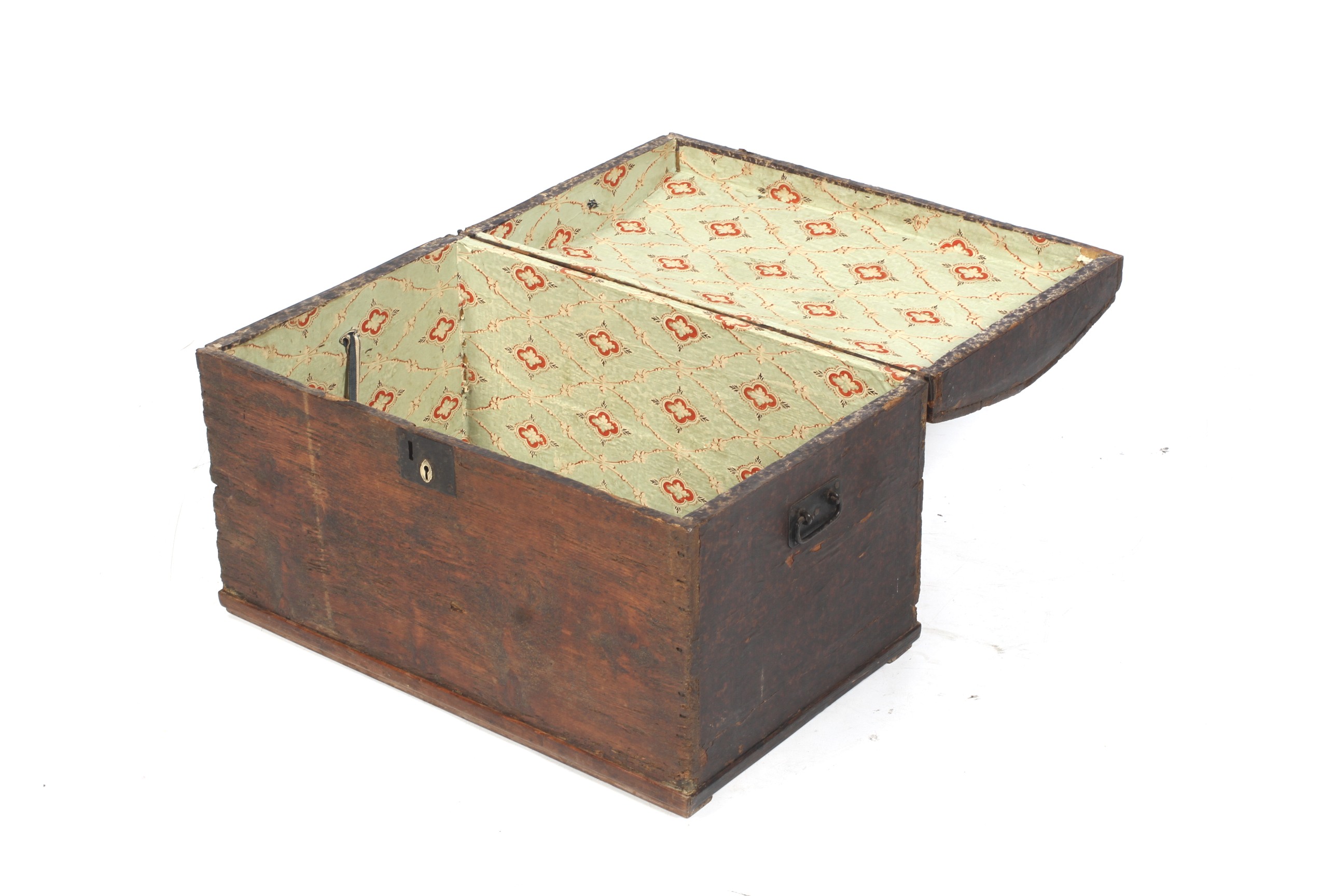 A 19th century ship's semi-dome top pine chest. - Image 2 of 2