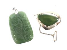 Two New Zealand nephrite jewels.