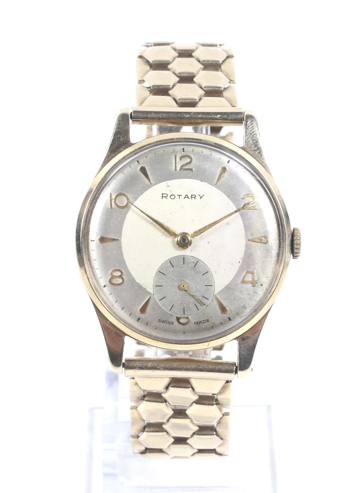 Rotary, a vintage 9ct cased bracelet watch, circa 1955, on a later bracelet. - Image 2 of 5