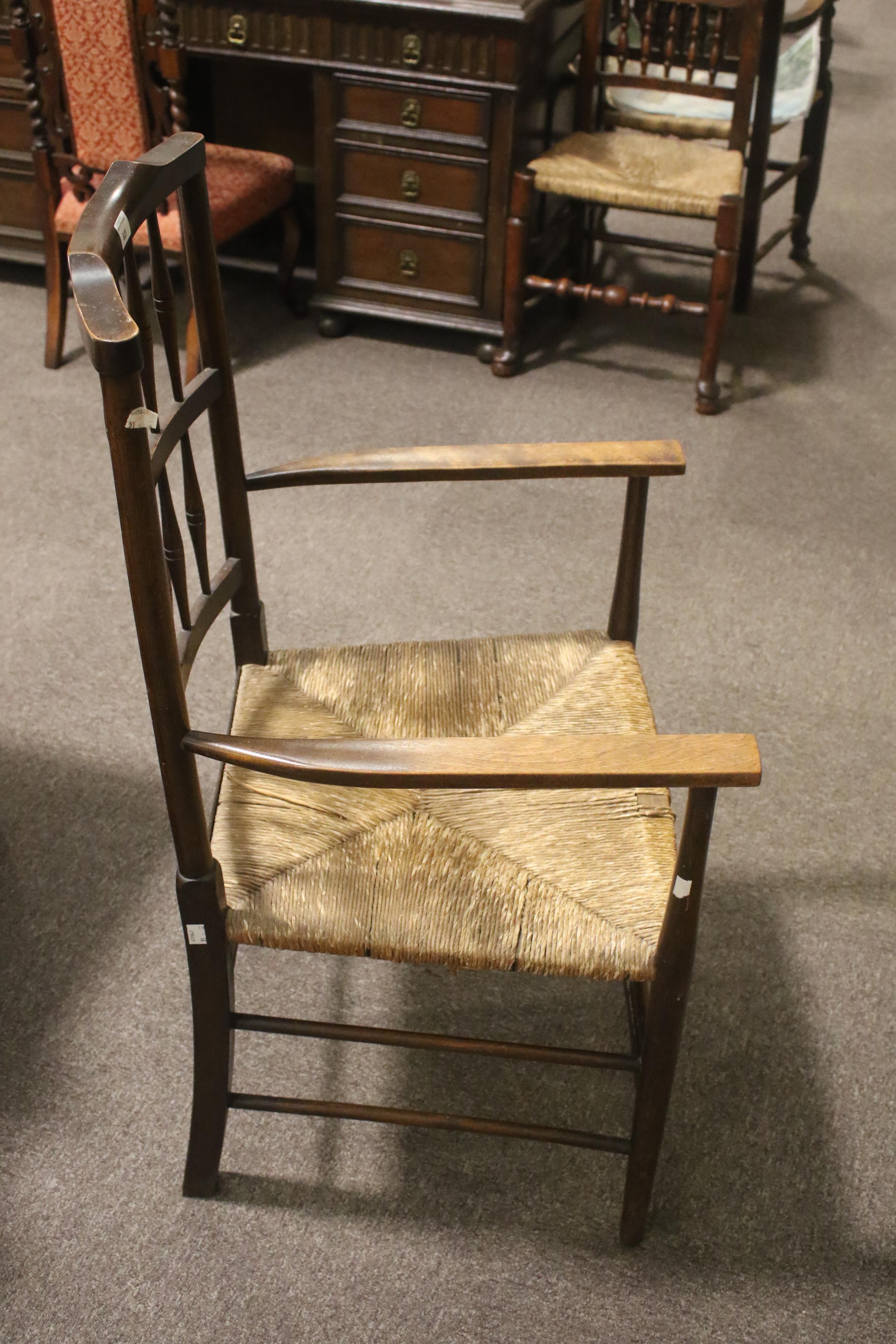 An Arts and Crafts beech open armchair. - Image 9 of 10