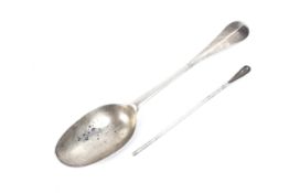 An 18th/19th century medical director and an George III silver rat tail table spoon.