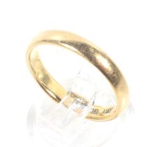 A 22ct gold wedding band. Hallmarks for Birmingham 1913, 3.5mm wide, 1.7mm high, size N, 3.