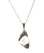 A vintage Continental gold and cultured-pearl triangular pendant and chain.
