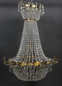 A large glass mid-late 20th century 'statement' chandelier and electrolier.
