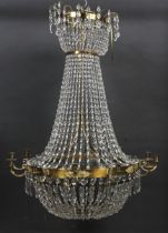 A large glass mid-late 20th century 'statement' chandelier and electrolier.