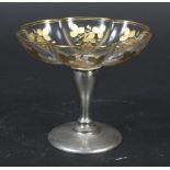 An Edward VII glass and silver pedestal sweet dish.
