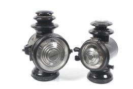 Automobilia - Two DIETZ lamps. 'Jan 22-07 'Champion Steel Lamps & Patent app for ..