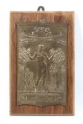 Hamo Thorneycroft (1850-1925), a bas relief cast bronze plaque of an Art Deco lady.