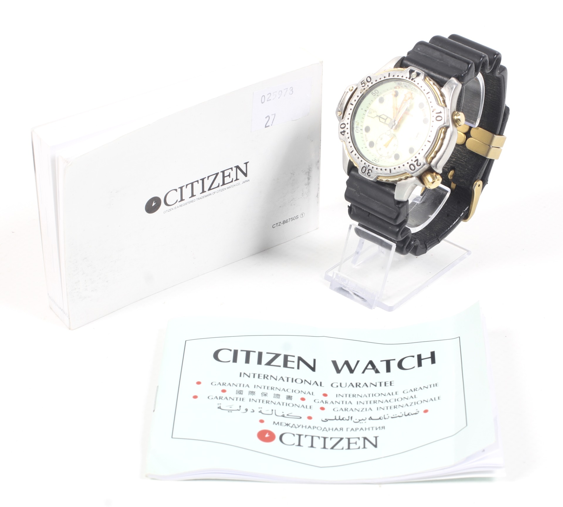 Citizen, a gentleman's stainless steel diver's quartz wrist watch. Ref. '5812-F80014 TA GN-4-S', No. - Image 3 of 4