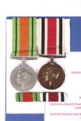 A WWII Defence Medal (unmarked) and Special Constabulary Long Service Medal (marked HORACE H.